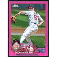 2023 Topps Chrome Pink Refractors #118 Shane Bieber