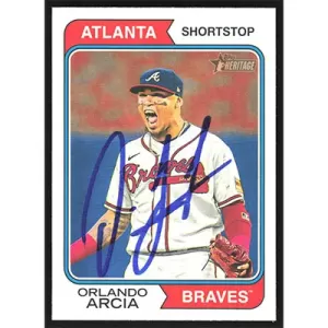 2023 Topps Heritage #580 Orlando Arcia Autographed