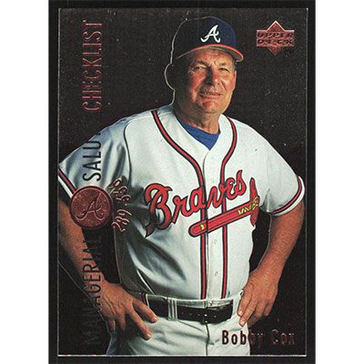 1996 Upper Deck #477 Bobby Cox Managerial Salute Checklist