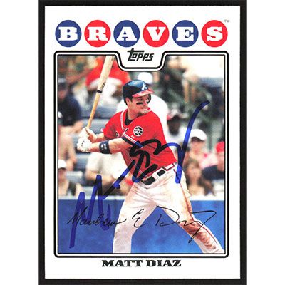 2008 Topps #338 Matt Diaz Autographed