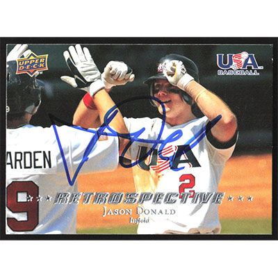 2008 USA Baseball National Team Retrospective #USA-9 Jason Donald Autographed