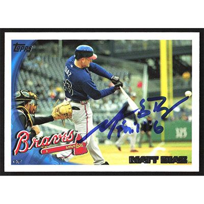 2010 Topps #640 Matt Diaz Autographed