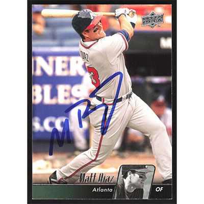 2010 Upper Deck #60 Matt Diaz W/O Inscription Autographed