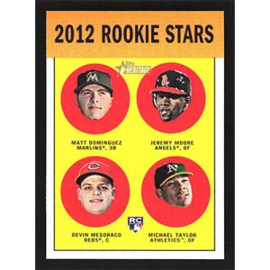 2012 Topps Heritage #407 M. Dominguez/J. Moore/D. Mesoraco/M. Taylor Rookie Stars