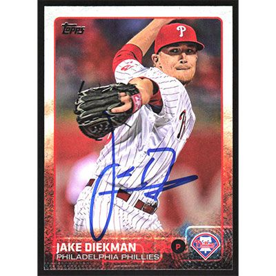 2015 Topps #663 Jake Diekman Autographed