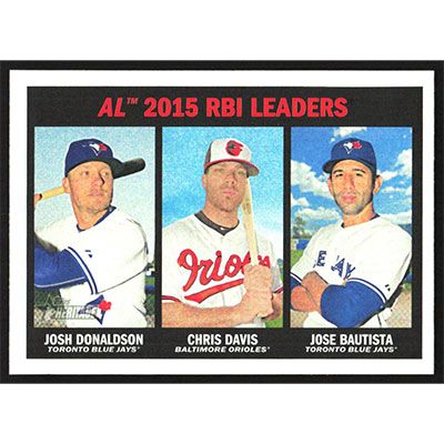 2016 Topps Heritage Gum Stained Back #241 J. Donaldson/C. Davis/J. Bautista League Leaders