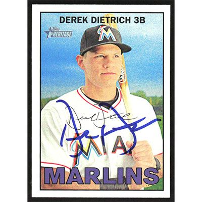 2016 Topps Heritage #124 Derek Dietrich Autographed