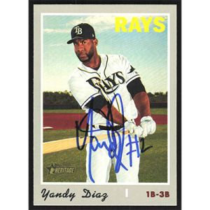 2019 Topps Heritage #636 Yandy Diaz Autographed