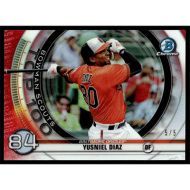 2020 Bowman Chrome Scouts Top 100 Red Refractors #BTP-84 Yusniel Diaz