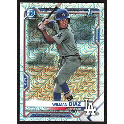 2021 Bowman Chrome Mega Box Prospects Refractors #BCP-197 Wilman Diaz