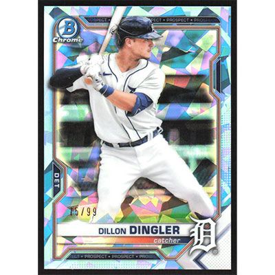 2021 Bowman Chrome Sapphire Aqua Refractors #BCP-72 Dillon Dingler