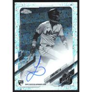 2021 Topps Chrome Rookie Autographs Black and White Mini Diamond Refractors #RA-LD Lewin Diaz Autographed