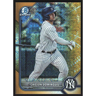 2022 Bowman Chrome Mega Box Prospects Gold Refractors #BCP-244 Jasson Dominguez