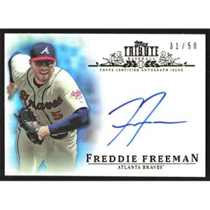 2013 Topps Tribute Autographs Blue #TA-FF Freddie Freeman Autographed