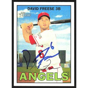 2016 Topps Heritage #28 David Freese Autographed