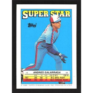 1988 Topps Stickers #2/2/304 A. Galarraga/B. Santiago/A. Pedrique Super Star Backs