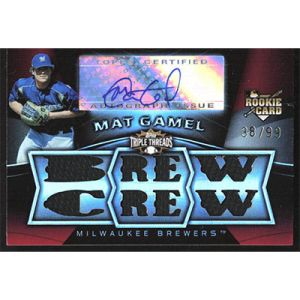 2009 Topps Triple Threads #124 Mat Gamel 8x Jersey Autographed