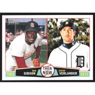 2013 Topps Heritage Then and Now #TN-GV B. Gibson/J. Verlander