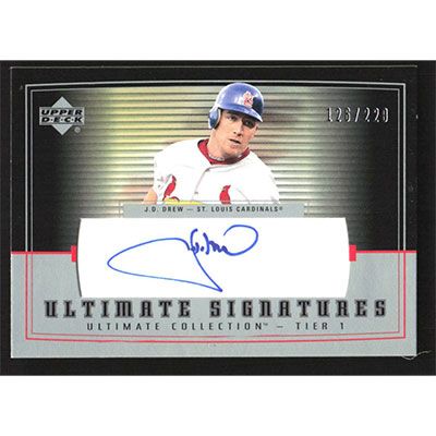 2002 Ultimate Collection Signatures Tier 1 #JD1 J.D. Drew Autographed