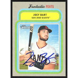 2019 Topps Heritage Minors Fantastic Feats #FF-20 Joey Bart Autographed