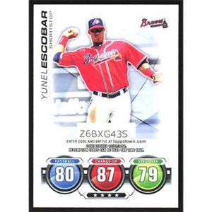 2010 Topps Series 2 Attax Code Cards #NNO Yunel Escobar