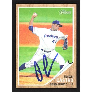 2011 Topps Heritage Minors #77 Simon Castro Autographed