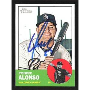 2012 Topps Heritage #37 Yonder Alonso Autographed