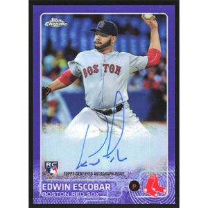 2015 Topps Chrome Rookie Autographs Purple Refractors #AR-EE Edwin Escobar Autographed