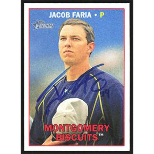 2016 Topps Heritage Minors #4 Jacob Faria Autographed