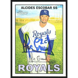 2016 Topps Heritage #7 Alcides Escobar Autographed