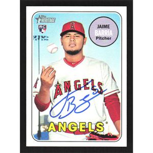 2018 Topps Heritage #593 Jaime Barria Autographed