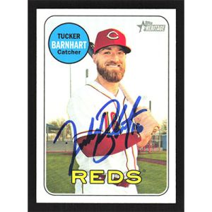 2018 Topps Heritage #694 Tucker Barnhart Autographed