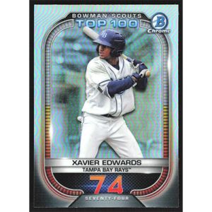 2021 Bowman Chrome Scouts Top 100 Refractors #BTP-74 Xavier Edwards