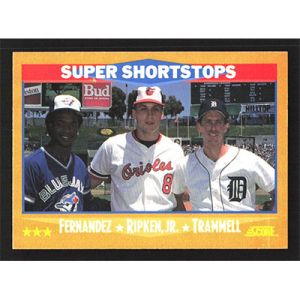 1988 Score #651 T. Fernandez/C. Ripken Jr./A. Trammell