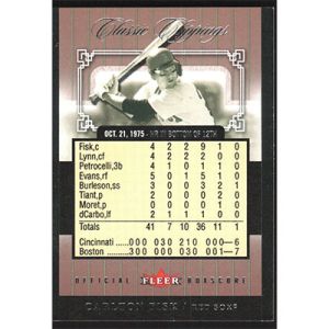 2005 Classic Clippings Official Box Score #7 Carlton Fisk