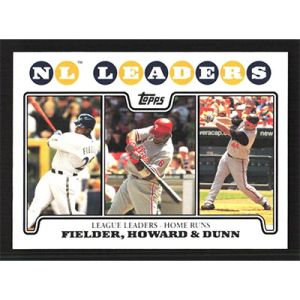2008 Topps #298 P. Fielder/R. Howard/A. Dunn League Leaders