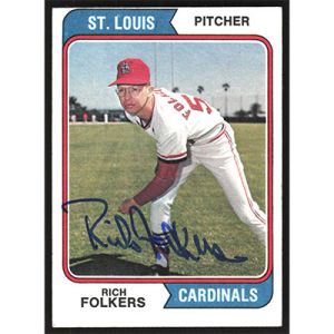 1974 Topps #417 Rich Folkers Autographed