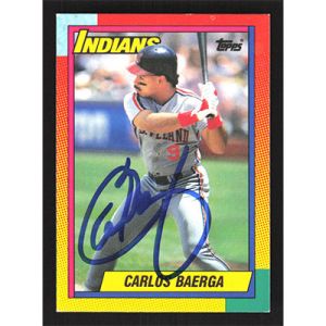 1990 Topps Traded #6T Carlos Baerga Autographed
