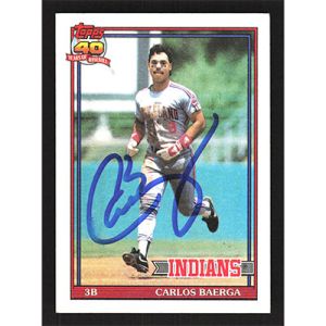 1991 Topps #147 Carlos Baerga Autographed