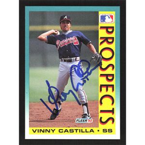 1992 Fleer #666 Vinny Castilla Autographed