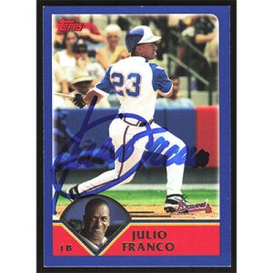 2003 Topps #409 Julio Franco Autographed