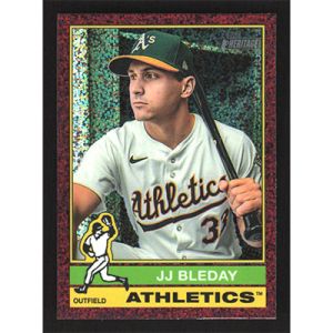 2025 Topps Heritage Chrome Burgundy Sparkle Refractors #421 JJ Bleday SP