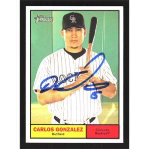 2010 Topps Heritage #335 Carlos Gonzalez Autographed