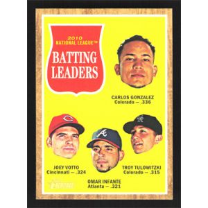 2011 Topps Heritage #52 C. Gonzalez/J. Votto/O. Infante/T. Tulowitzki League Leaders