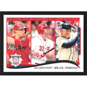 2014 Topps #143 P. Goldschmidt/J. Bruce/F. Freeman League Leaders