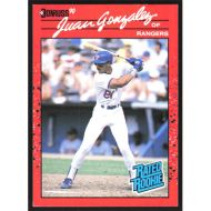 1990 Donruss #33 Juan Gonzalez Rated Rookie Error - Reverse Negative