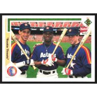 1991 Upper Deck #702 L. Gonzalez/K. Rhodes/J. Bagwell Rookie Threats