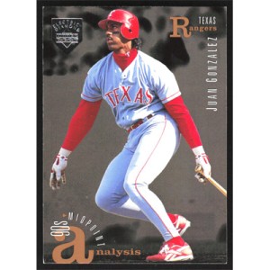 1995 Upper Deck Electric Diamond #104 Juan Gonzalez 90s Midpoint Analysis