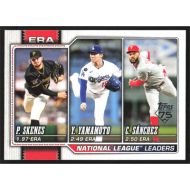 2026 Topps #203 P. Skenes/Y. Yamamoto/C. Sanchez League Leaders