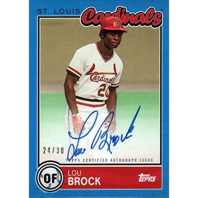 2020 Topps Brooklyn Collection Autographs Blue #BKA-LBR Lou Brock